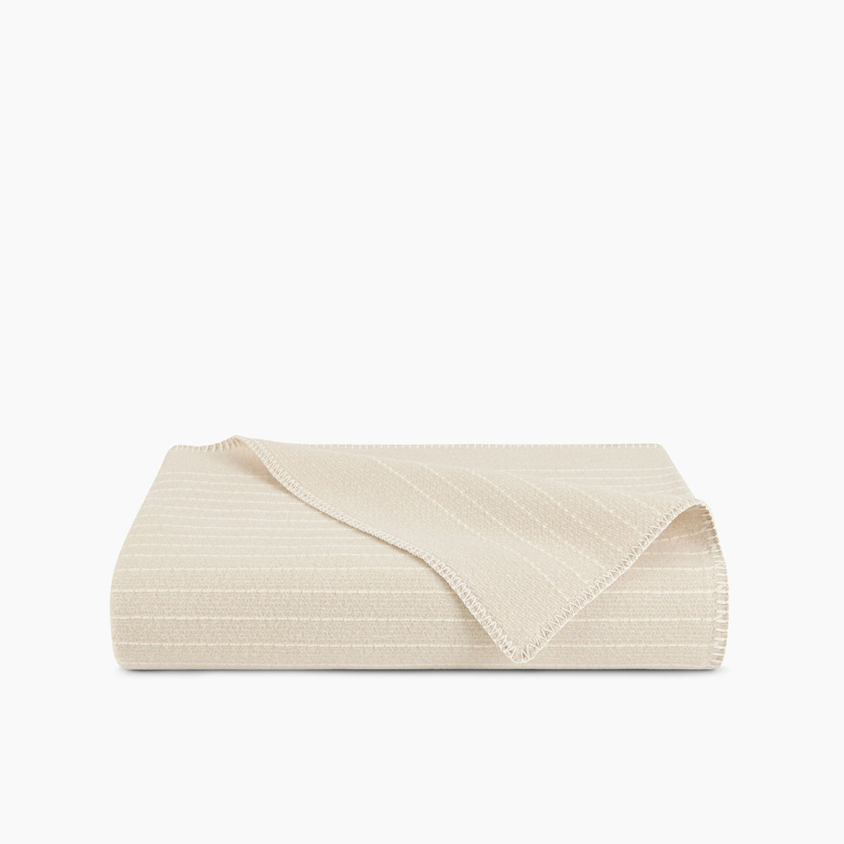 Organic Cotton & Wool Textured Stripe Throw In Wheat