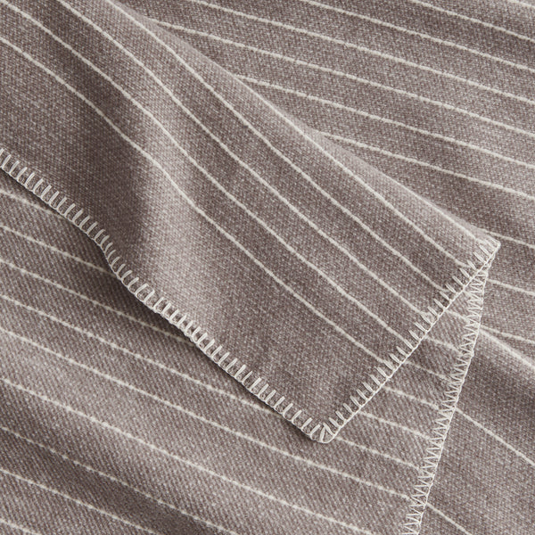 Detail Of Organic Cotton & Wool Textured Stripe Throw In Espresso