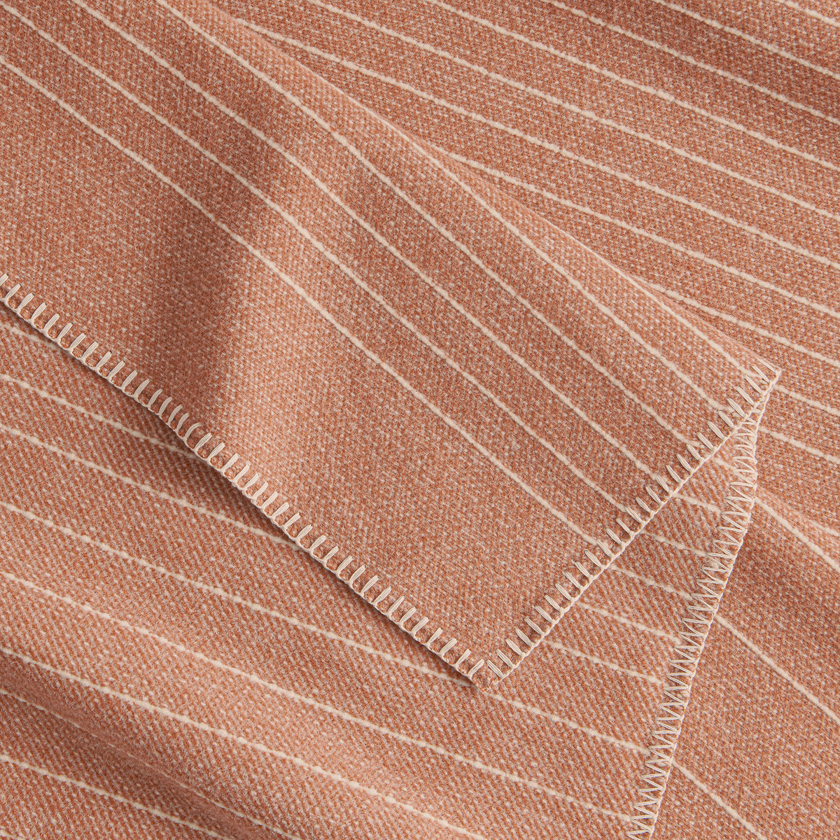 Detail Of Organic Cotton & Wool Textured Stripe Throw In Sedona