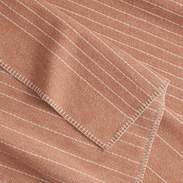 Detail Of Organic Cotton & Wool Textured Stripe Throw In Sedona