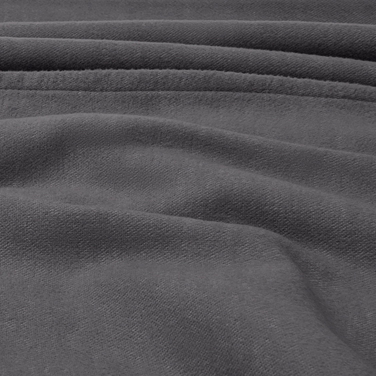 Detail Of Organic Brushed Cotton Blanket In Charcoal