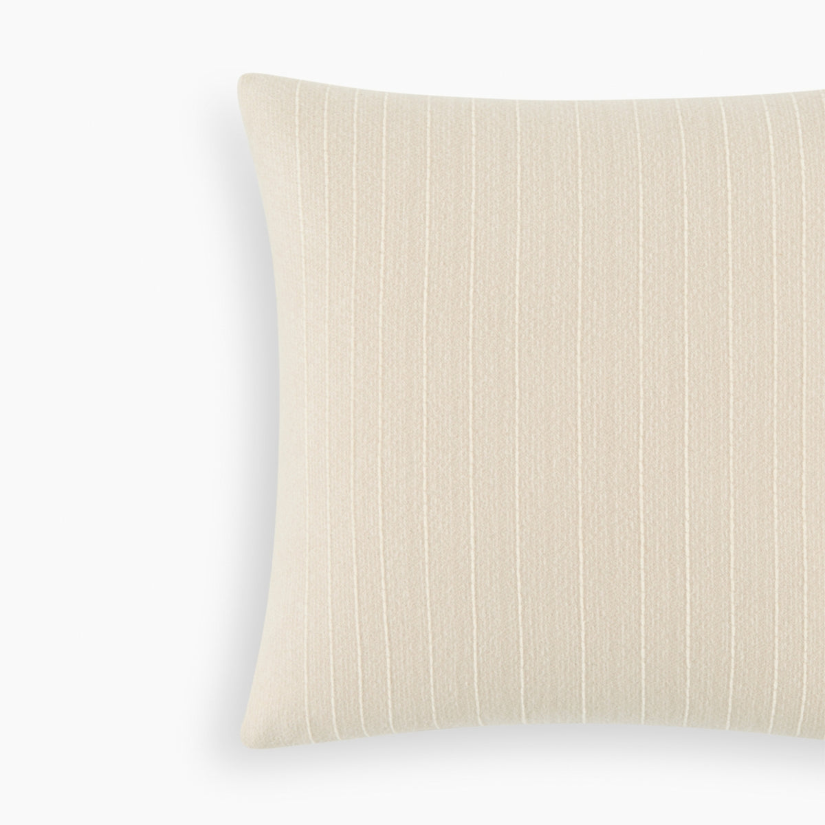 Detail of Organic Cotton & Wool Textured Stripe Pillow Cover In Wheat