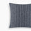 Detail of Organic Cotton & Wool Textured Stripe Pillow Cover In Deep Blue