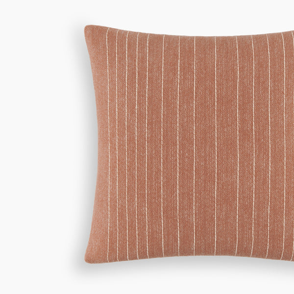 Detail of Organic Cotton & Wool Textured Stripe Pillow Cover In Sedona