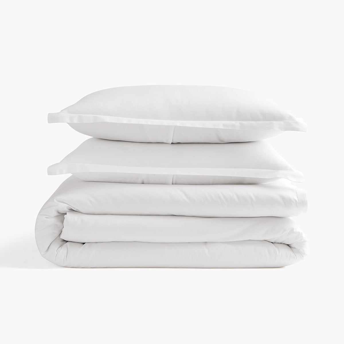 Organic Sateen Bedding Set - White and Cream