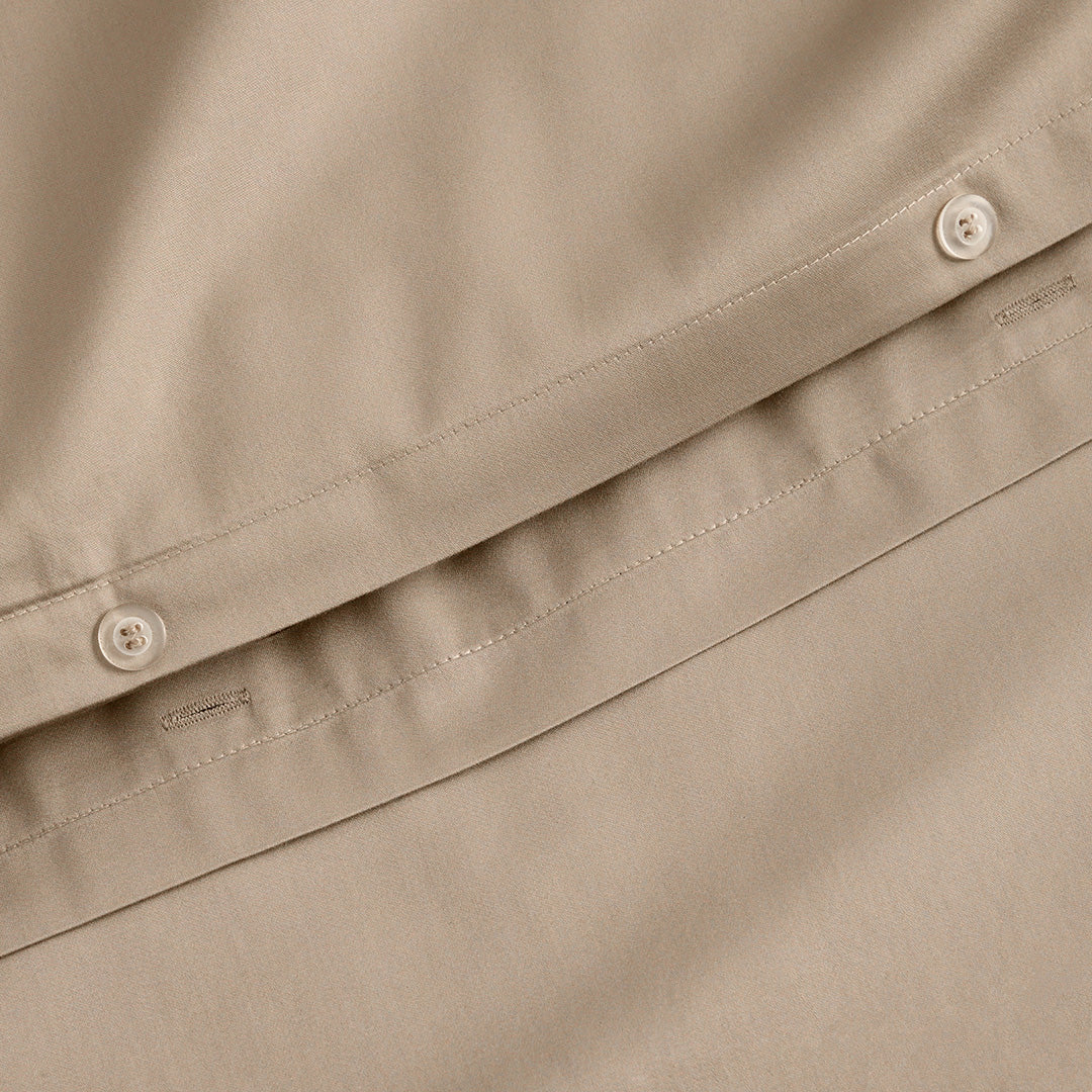 Organic Sateen Bedding Set - Beige and Cream