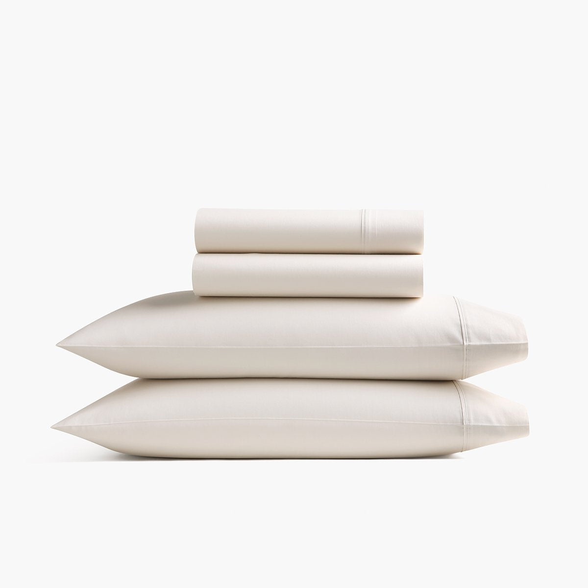 Organic Sateen Bedding Set - Beige and Cream