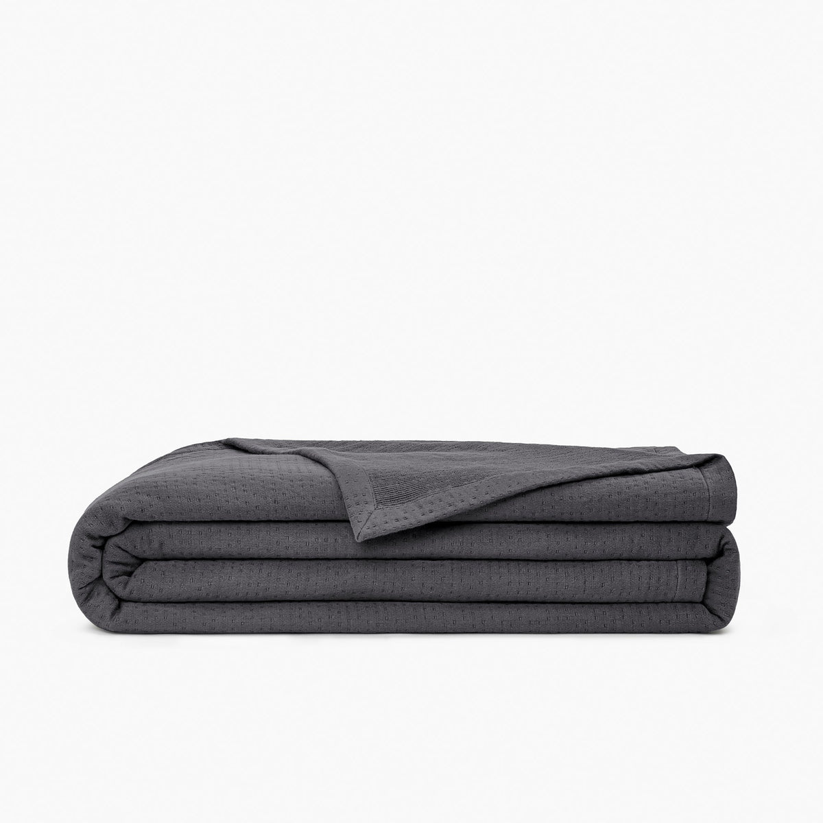 Organic Matelasse Blanket In Coal