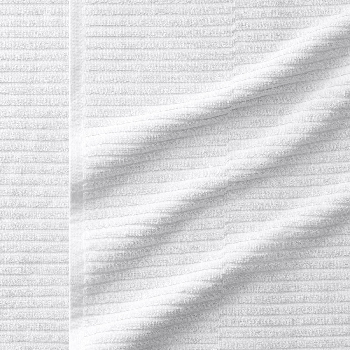 Texture Detail Of Organic Ribbed Towel In White