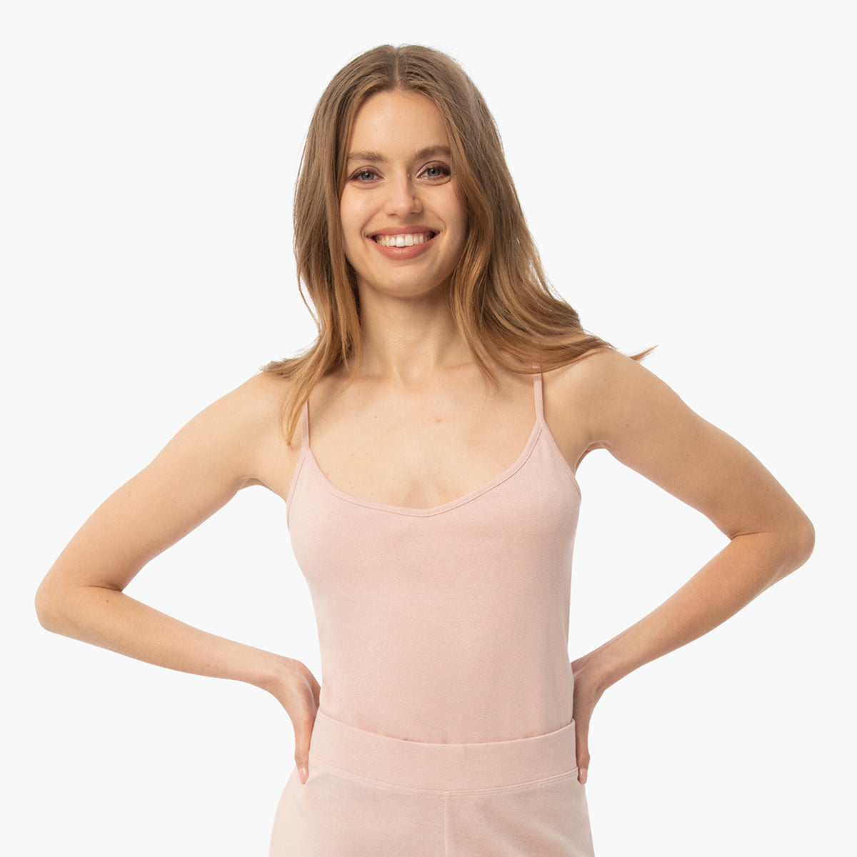 organic cotton loungewear blush pink cami tank top