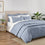 Linen Eucalyptus Quilt In Chambray On Bed