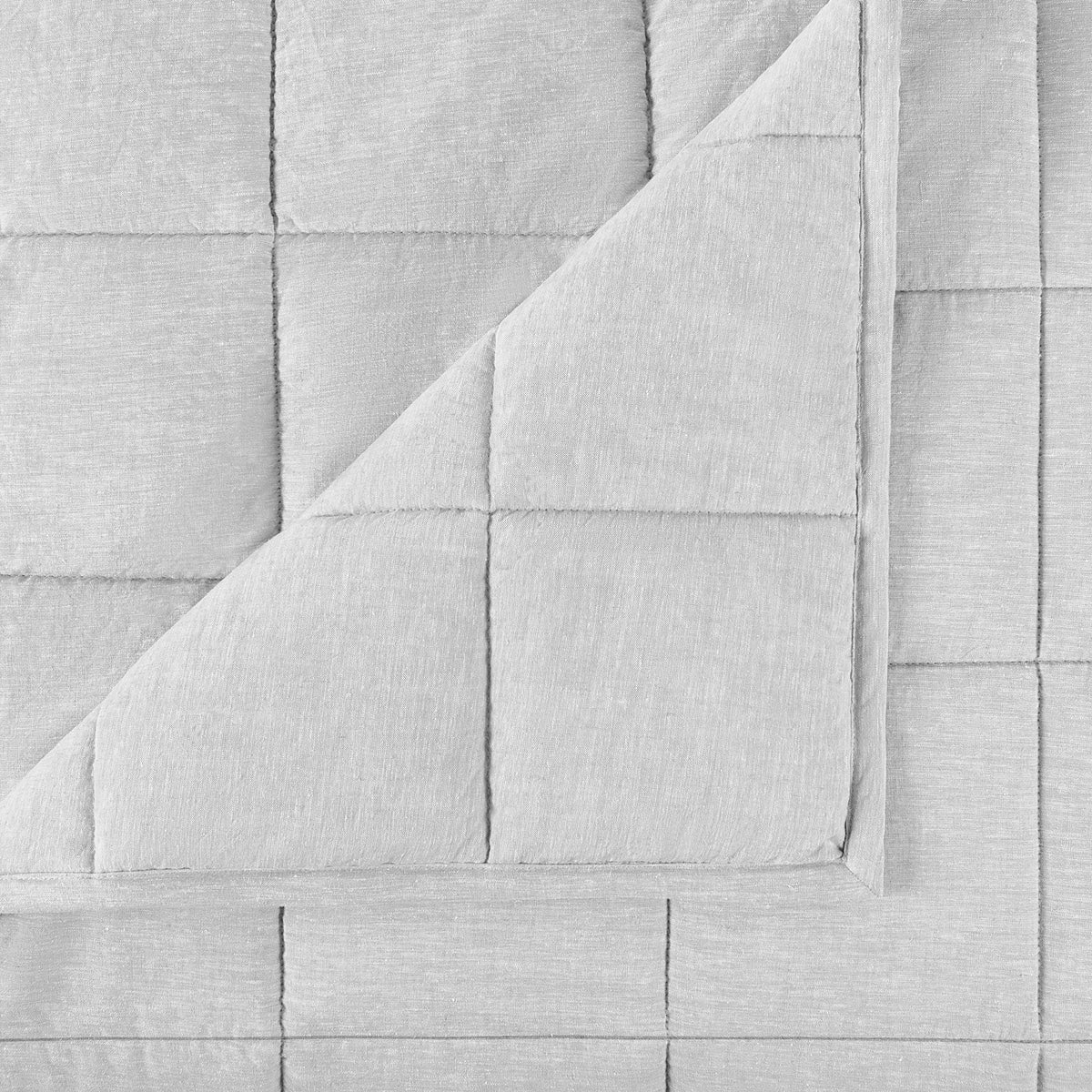 Texture Detail Of Linen Eucalyptus Quilt In Glacier