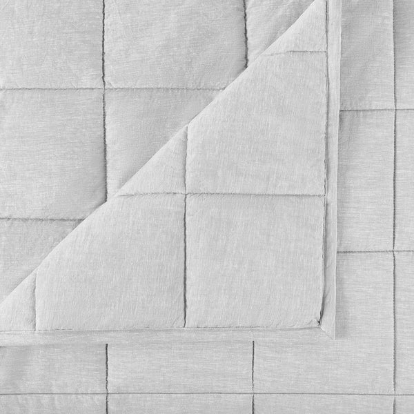 Texture Detail Of Linen Eucalyptus Quilt In Glacier