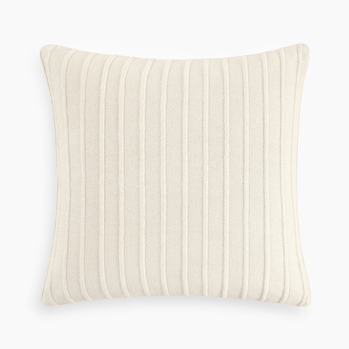 Organic Cotton Ribbed Knit Pillow Cover In Cream