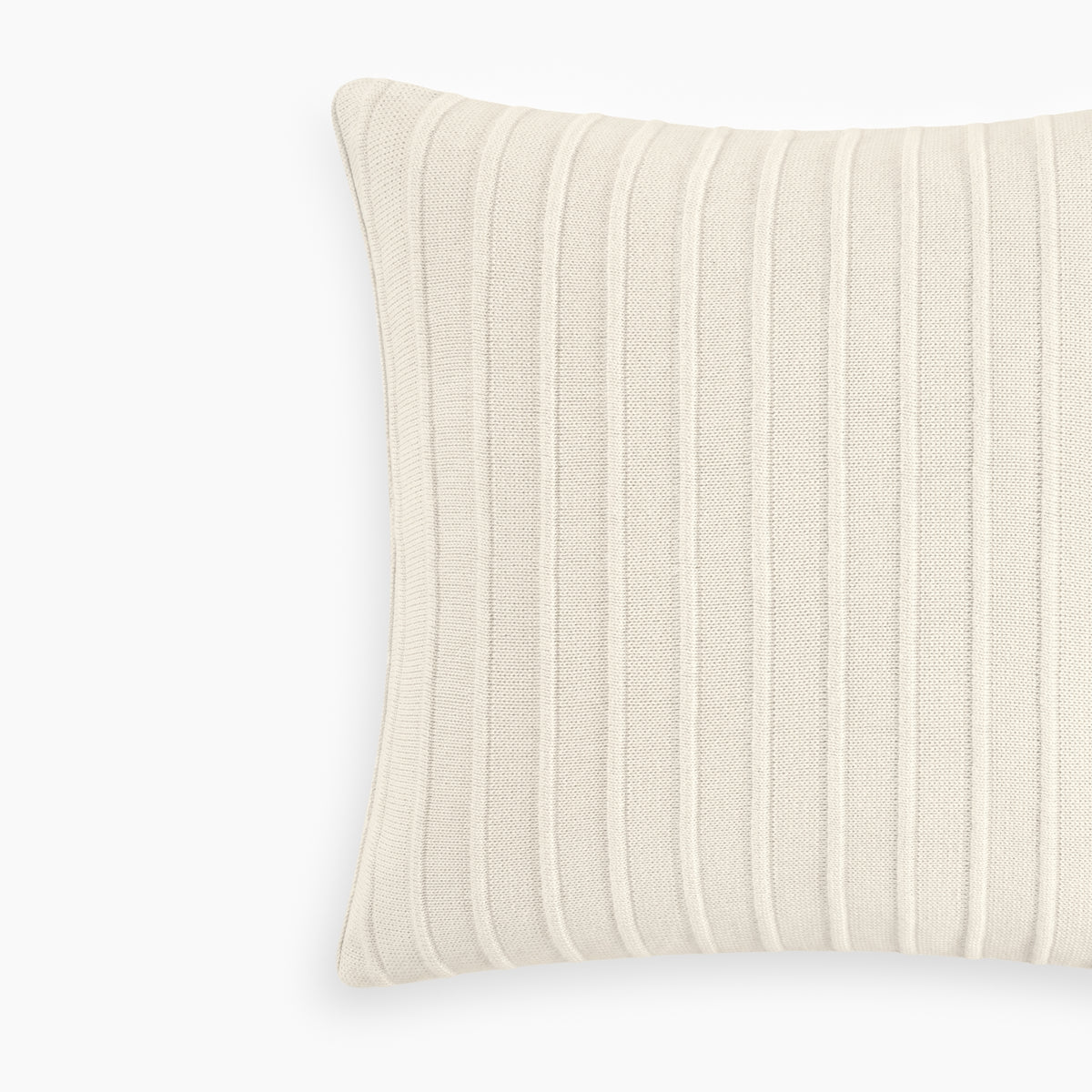 Detail Of Organic Cotton Ribbed Knit Pillow Cover In Cream