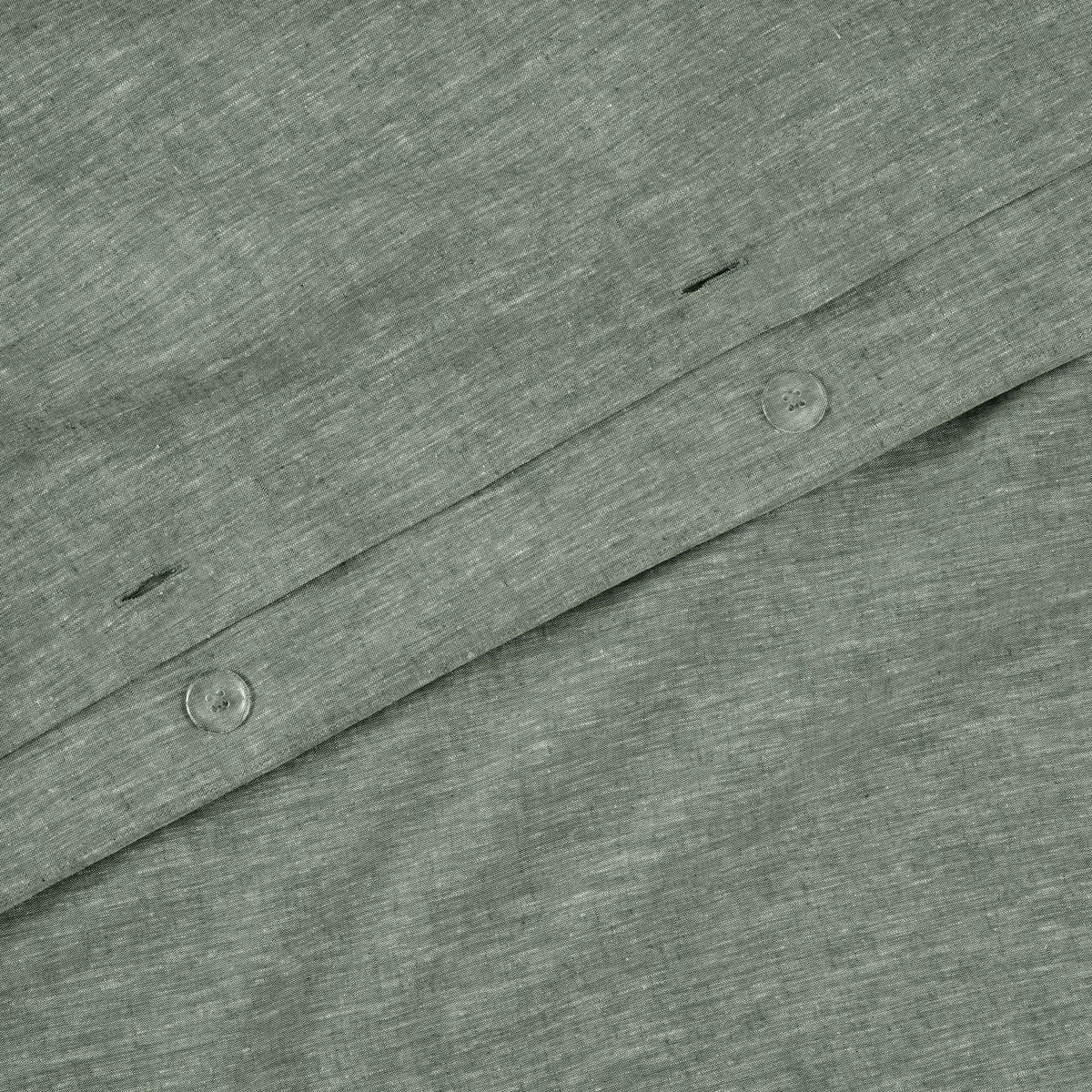 Texture Detail Of Linen Eucalyptus Duvet Set In Forest