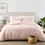 Linen Eucalyptus Duvet Set In Rose Dust On Bed