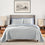 Linen Eucalyptus Flat Sheet In Chambray On Bed
