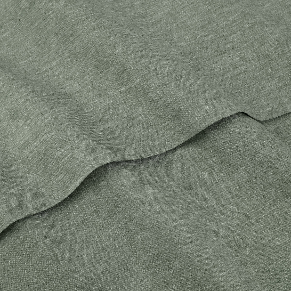 Fabric Detail Of Linen Eucalyptus Flat Sheet In Forest