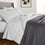 Linen Eucalyptus Flat Sheet In Glacier On Bed