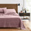 Bed Made With Linen Eucalyptus Flat Sheet In Fig