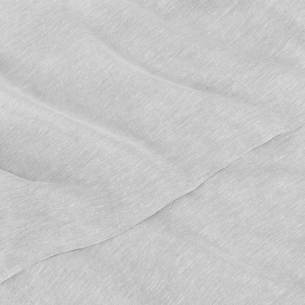 Texture Detail Of Linen Eucalyptus Sheet Set In Glacier