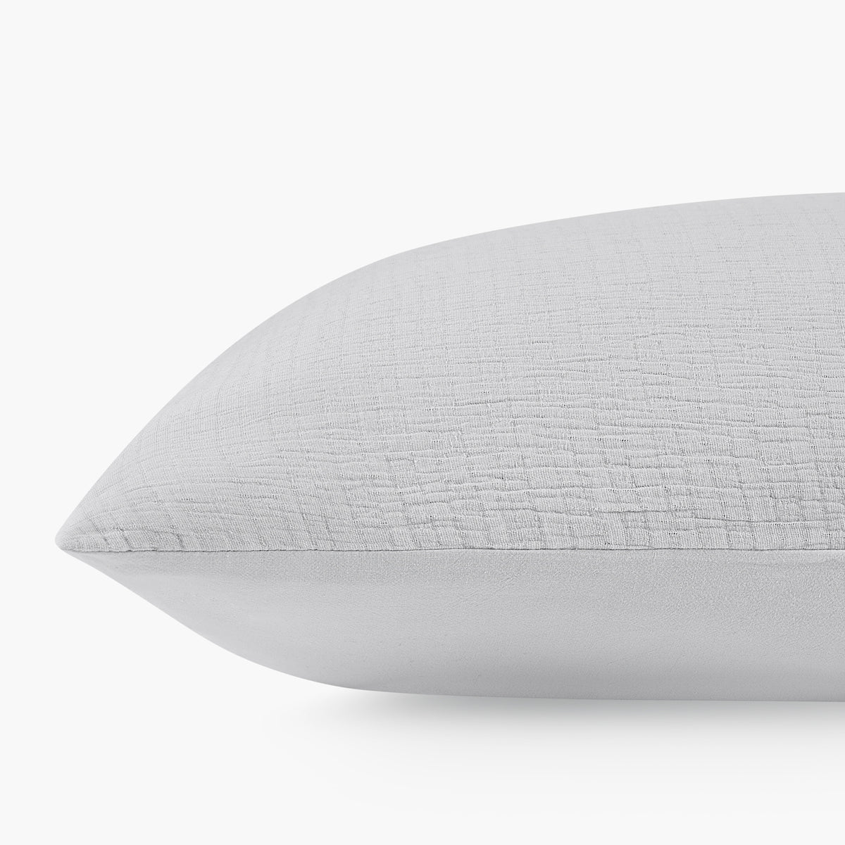 organic cotton crinkle matelasse light gray pillow shams