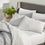organic cotton crinkle matelasse light gray pillow shams