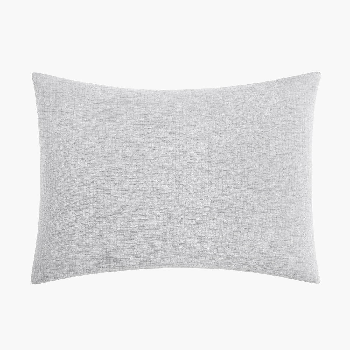 organic cotton crinkle matelasse light gray pillow shams