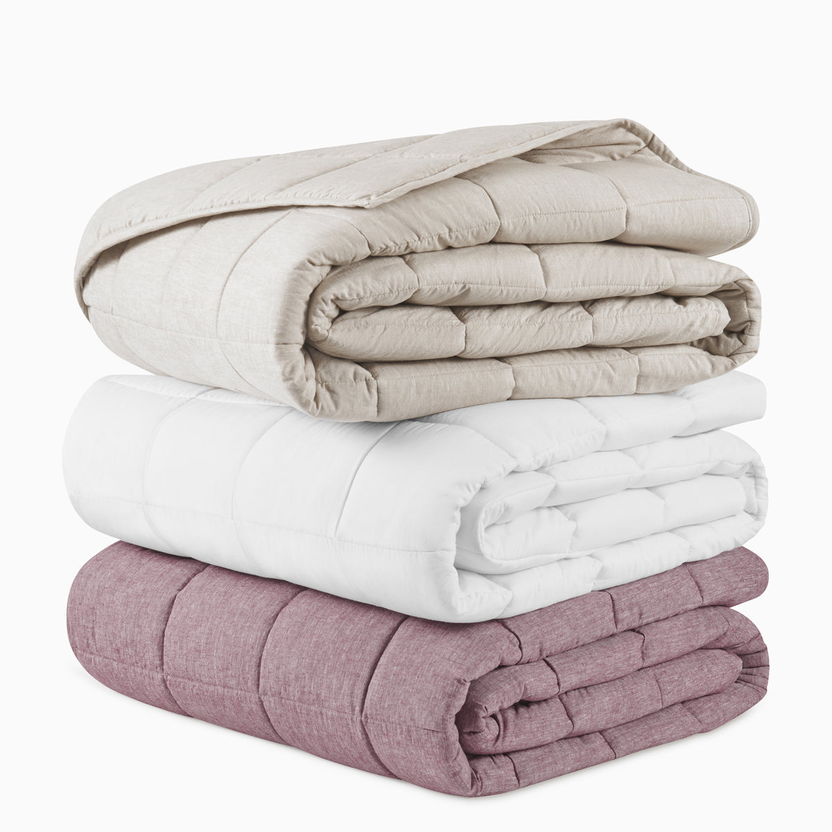 natural stone linen eucalyptus box stitch quilt blankets