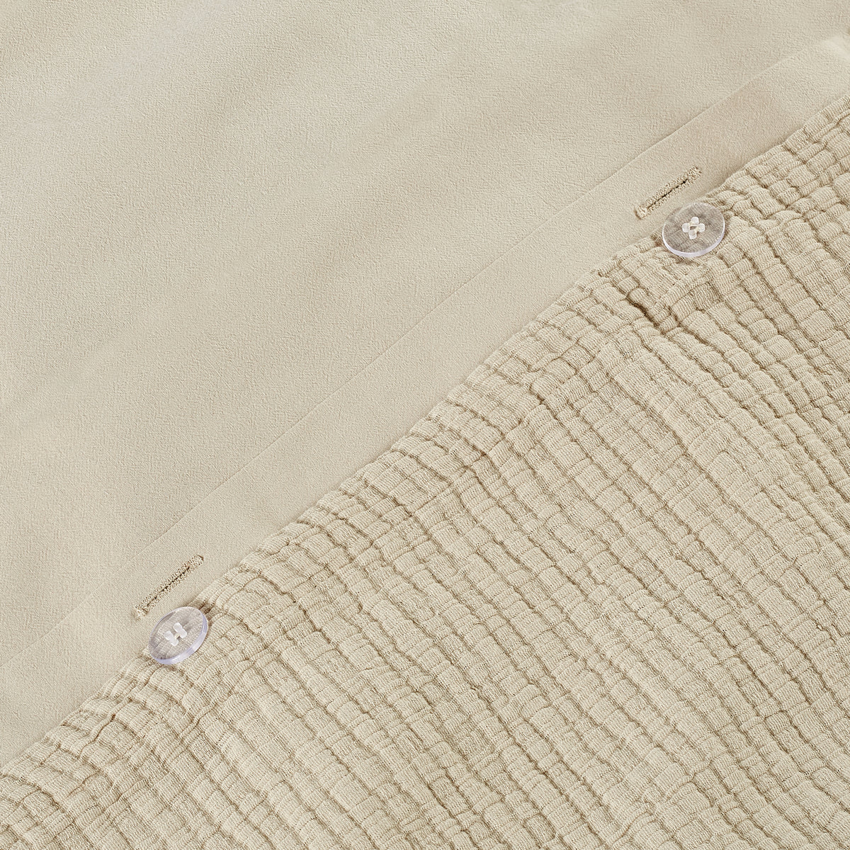 organic cotton crinkle matelasse natural stone duvet cover