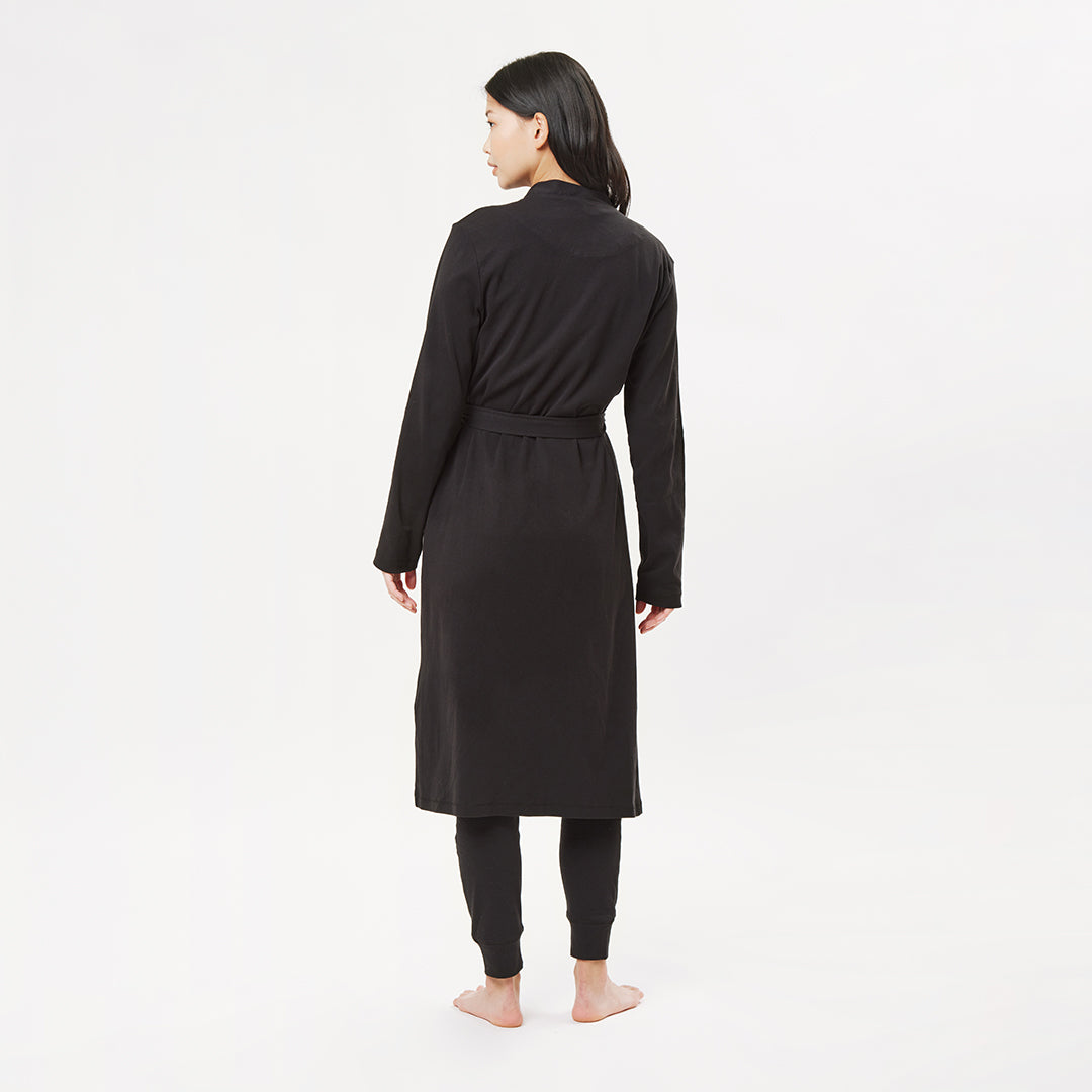 organic cotton lightweight black robe back