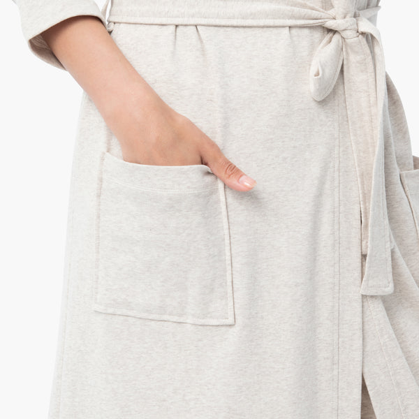 organic cotton oatmeal natural lightweight robe sleep set