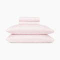 organic cotton sateen sheet set pale pink hero