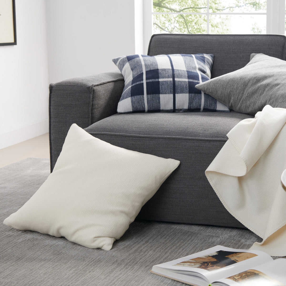 organic cotton wool throw ivory lifestyle 2