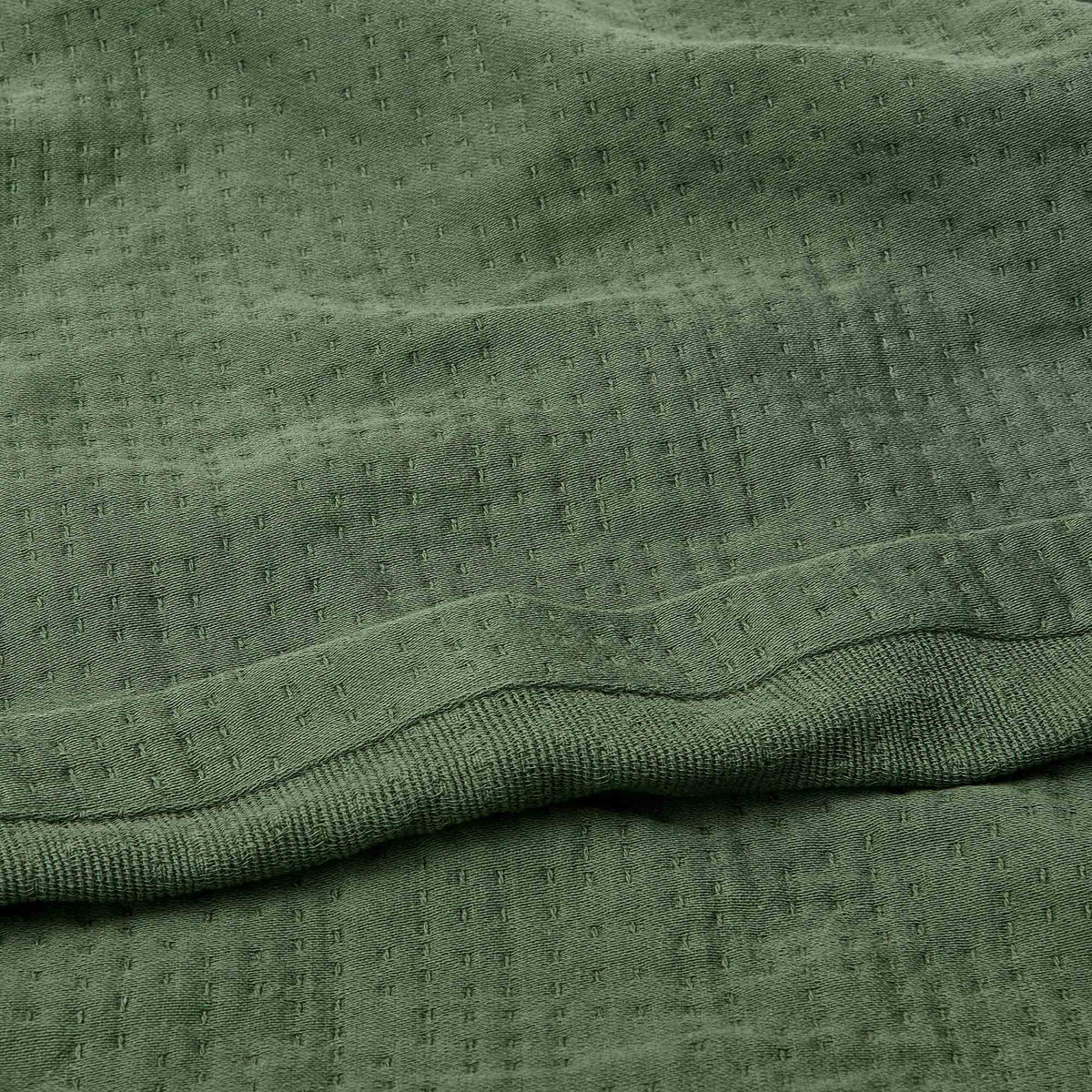 organic matelasse blanket forest detail