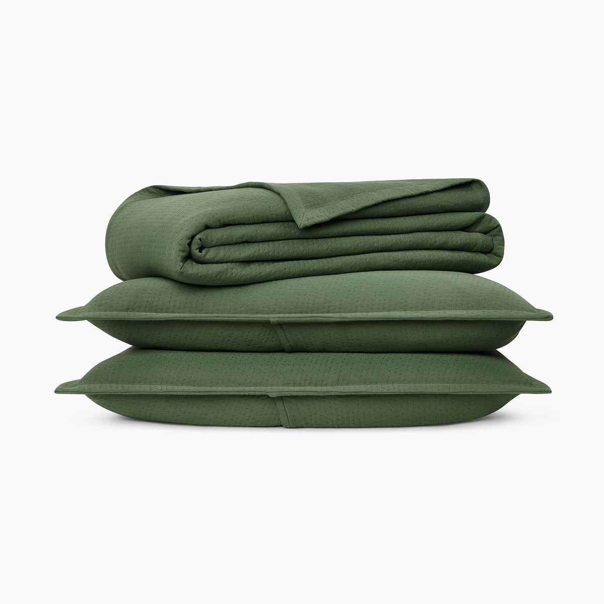 organic matelasse blanket forest stack