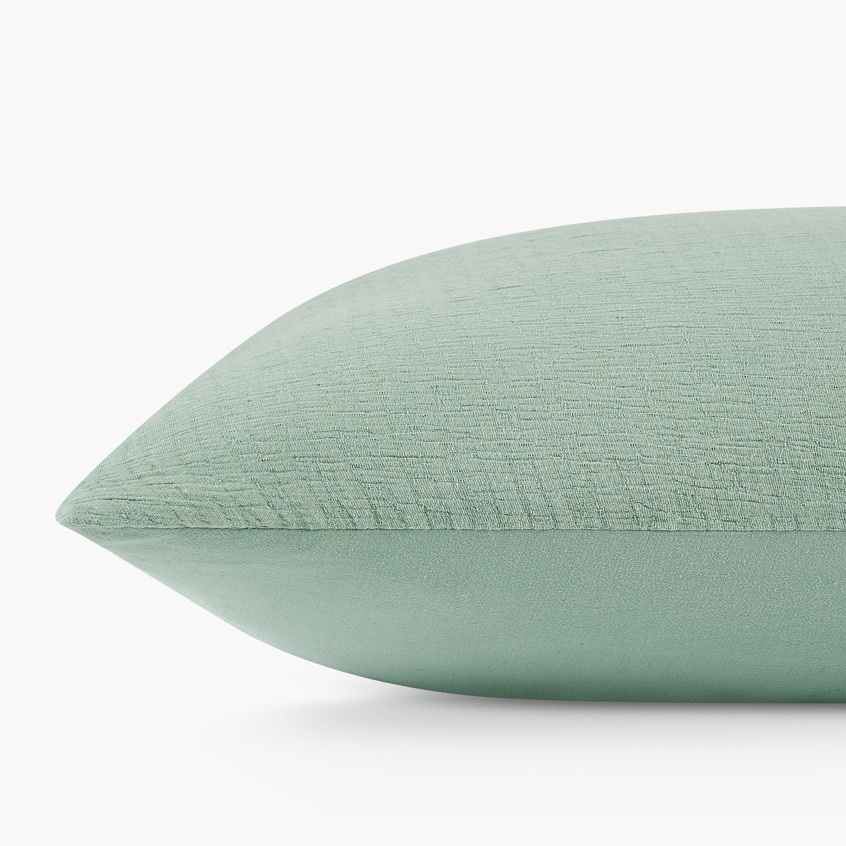 organic cotton crinkle matelasse sage green pillow shams
