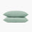 organic cotton crinkle matelasse sage green pillow shams