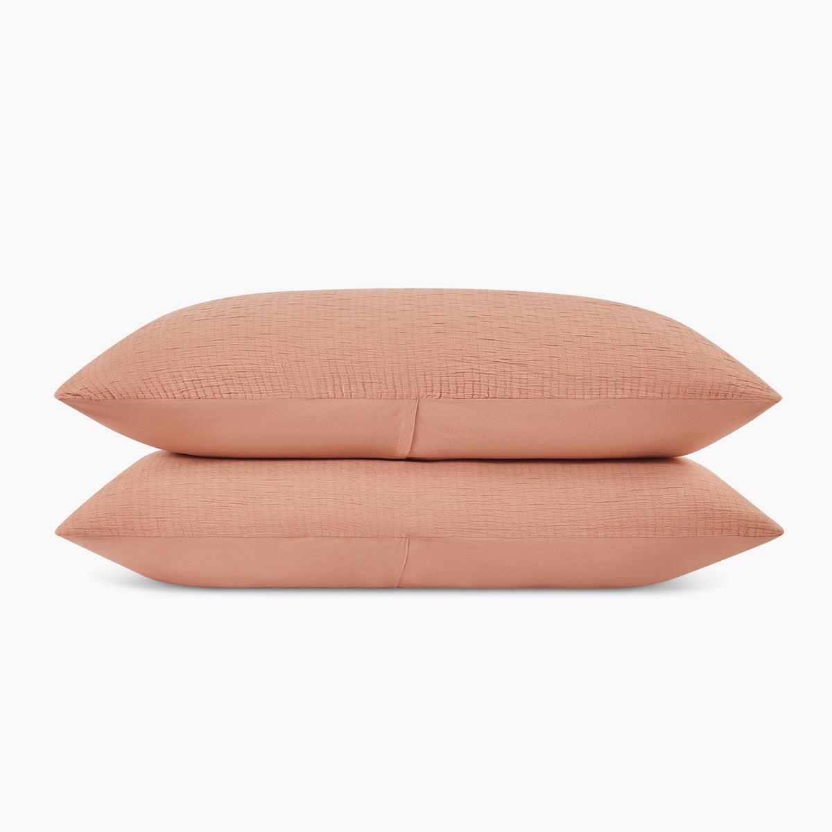 organic cotton crinkle matelasse tuscany orange pillow shams