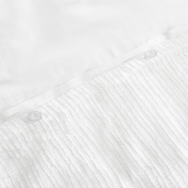 organic cotton crinkle matelasse white duvet cover