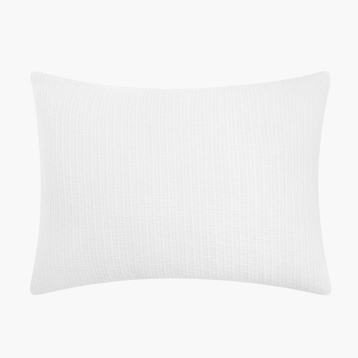 organic cotton crinkle matelasse white pillow shams