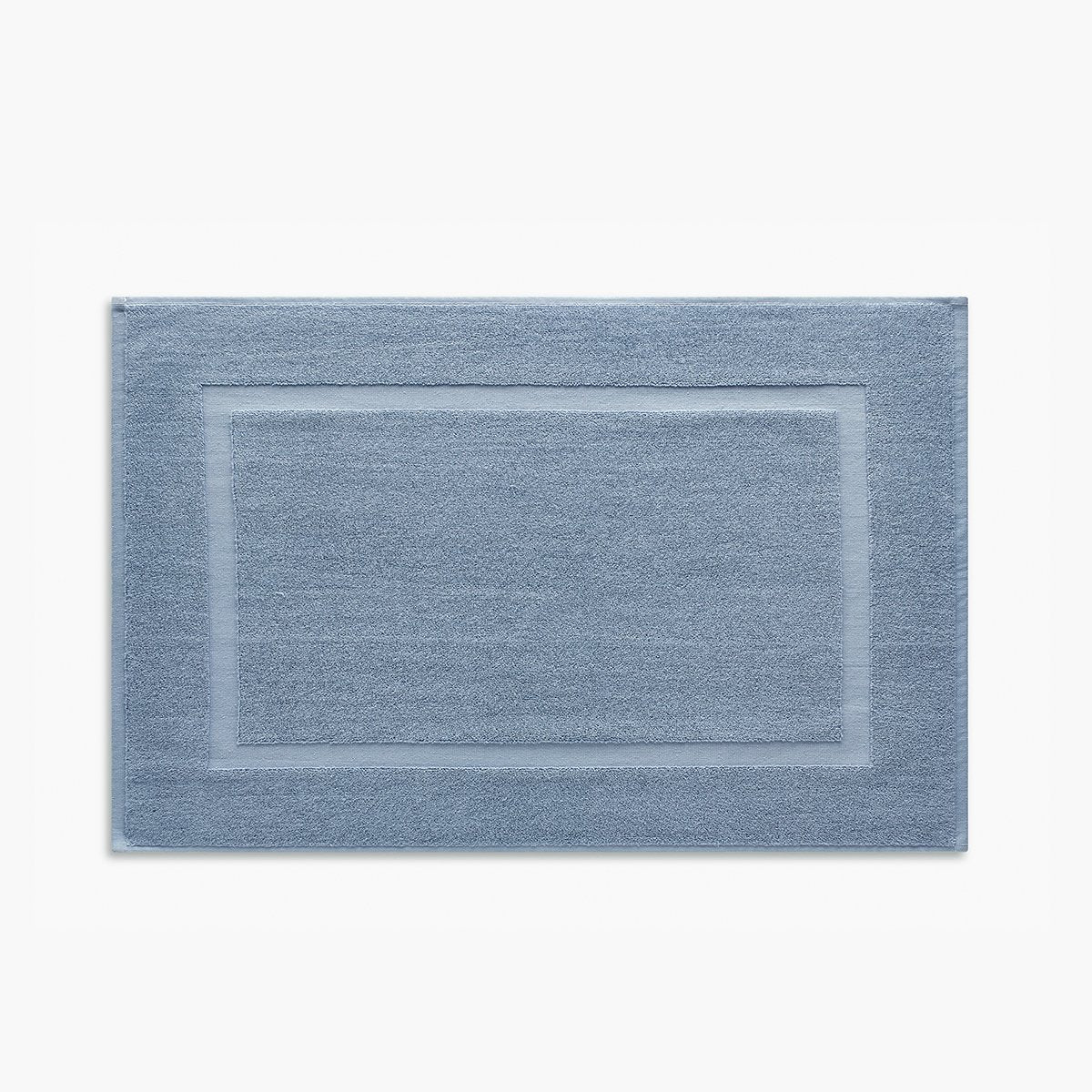 classic chambray blue organic cotton bath mat