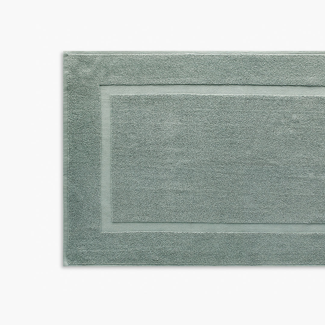 classic lichen green organic cotton bath mat