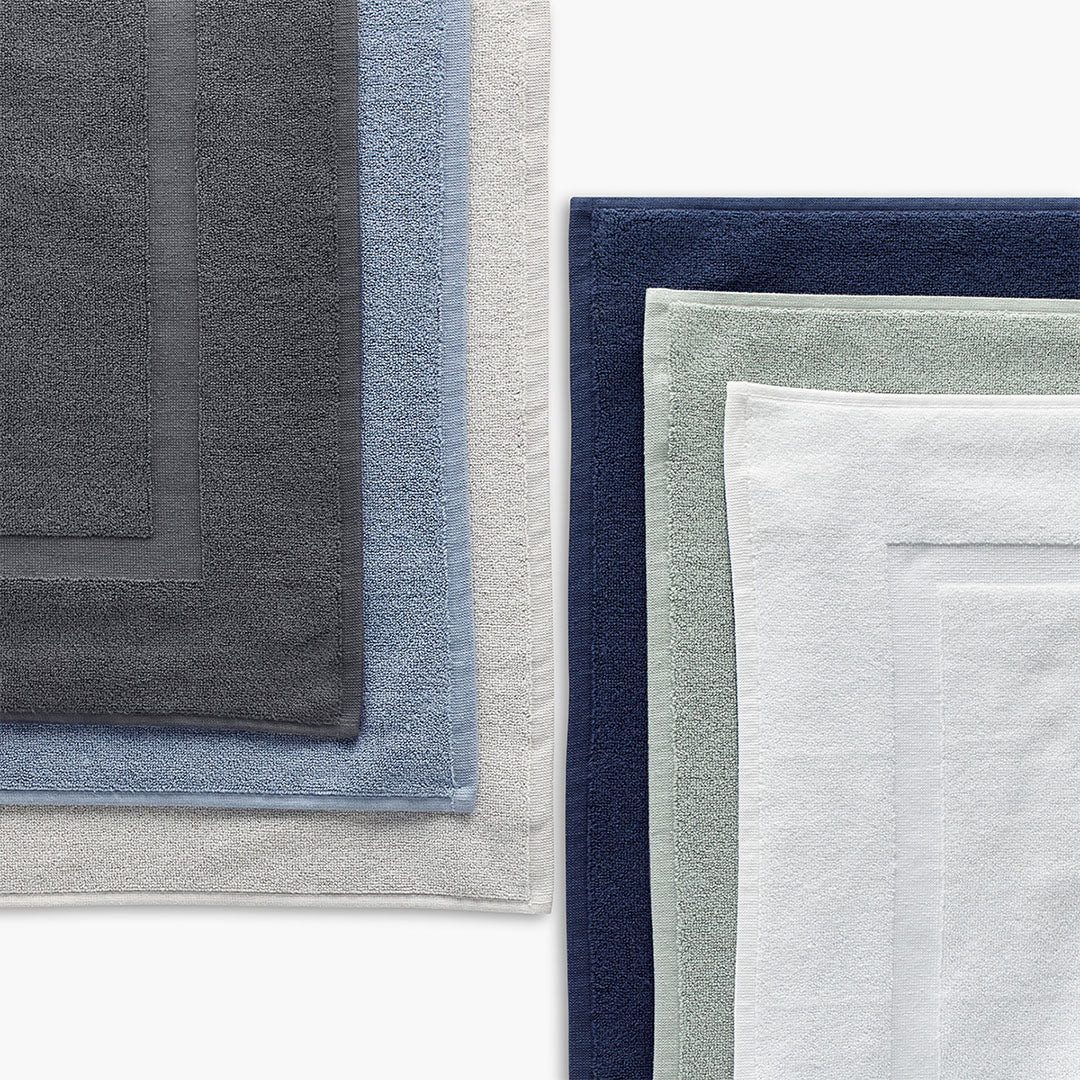 classic silver gray organic cotton bath mat collection