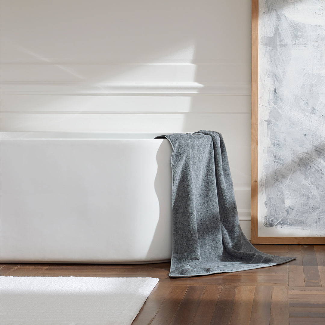 classic silver organic cotton bath rug