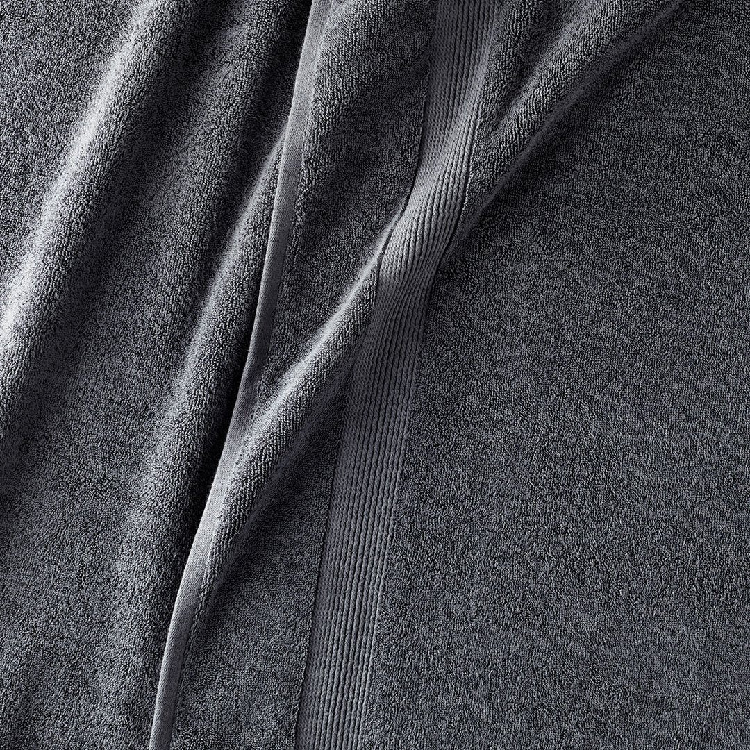 classic charcoal gray organic cotton 650 GSM bath towels detail