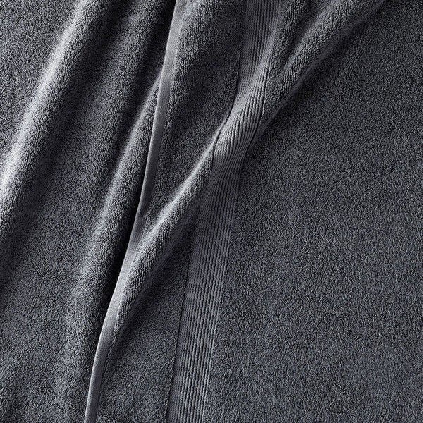 classic charcoal gray organic cotton 650 GSM bath towels detail