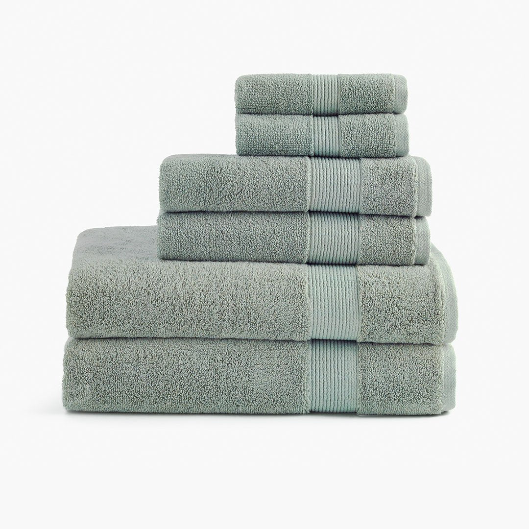 classic lichen green organic cotton 650 GSM bath towels