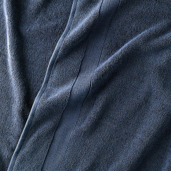 classic navy blue organic cotton 650 GSM bath towels detail